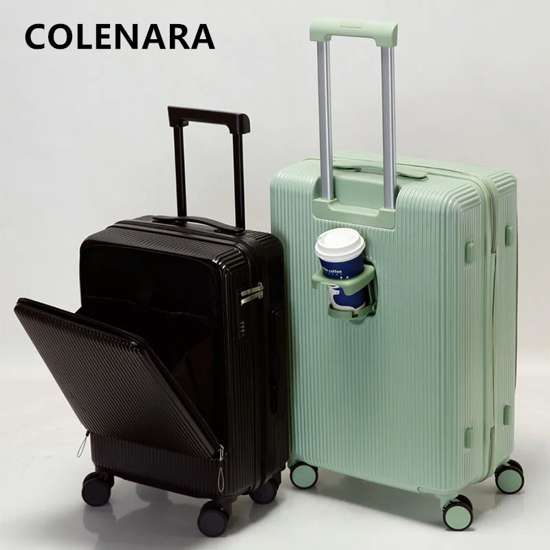 COLENARA Laptop Suitcase Men's Multifunctional Front-opening 20-inch Boarding Box 22