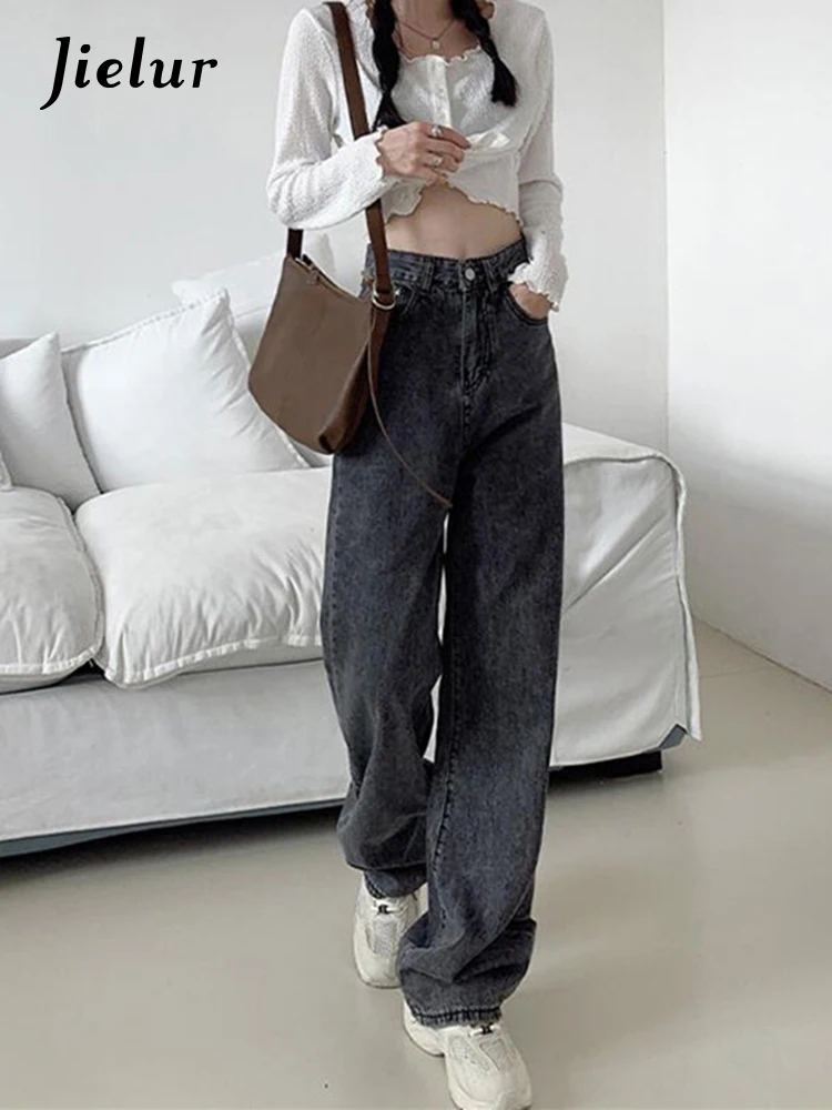 

Woman Jeans High Waist Clothes Wide Leg Denim Clothing Blue Streetwear Vintage Fashion Harajuku Straight Pants