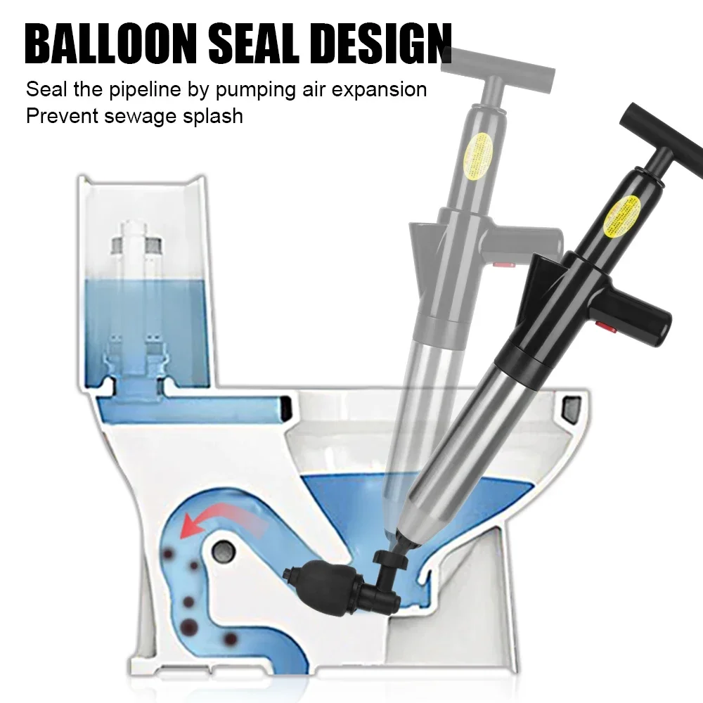 Toilet Plunger High Pressure Drain Plunger Dredge Clog Remover Sewer Pipe Unblocker Air Drain Blaster toilet plunger
