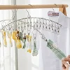 20 Clips Clothes Drying Hanger Windproof Stainless Steel Clothing Rack Sock Laundry Airer Hanger Underwear Socks Holder 3