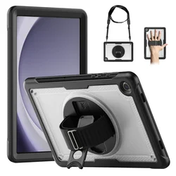 Shockproof Hybrid Stand Tablet Cover - Rugged Protective Case with Safe PC Silicone Layers for A9 8.7 inch 2023 (Clear)
