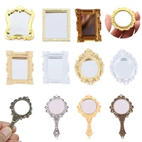 1/12 Dollhouse Miniature Frame Accessories Furniture Miniature Mirror Wall Room Mirror Doll House Mirror 1