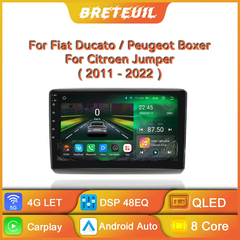 Autoradio Android Per Fiat Ducato Peugeot Boxer Citroen Jumper 2011 2012 2013 2014 2015 2016 2017 2018 2019 2020 2021 2022 Lettore Multimediale Auto C