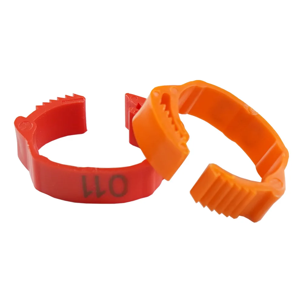 30PCS Numbered Poultry Chicken Leg Band Clip-on Adjustable Buckle Ring For Animal Duck Pigeon Goose Digital Label 6 Colors