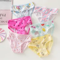 3/6/9/12 pièces/lot culottes en coton filles enfants slips courts sous-vêtements pour enfants enfant dessin animé imprimé Shorts caleçons dentelle culottes 4