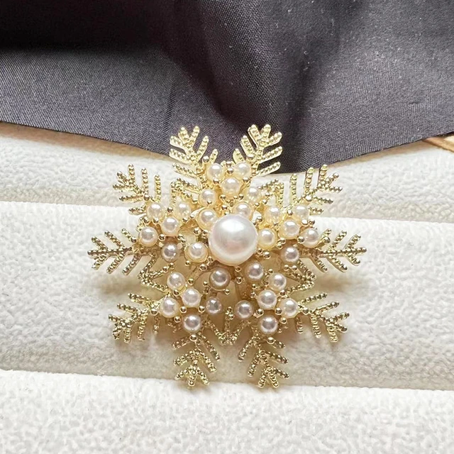 Fashion Pearl Rhinestone Number 5 Brooch Pins Clothes Scarf DIY Accessories