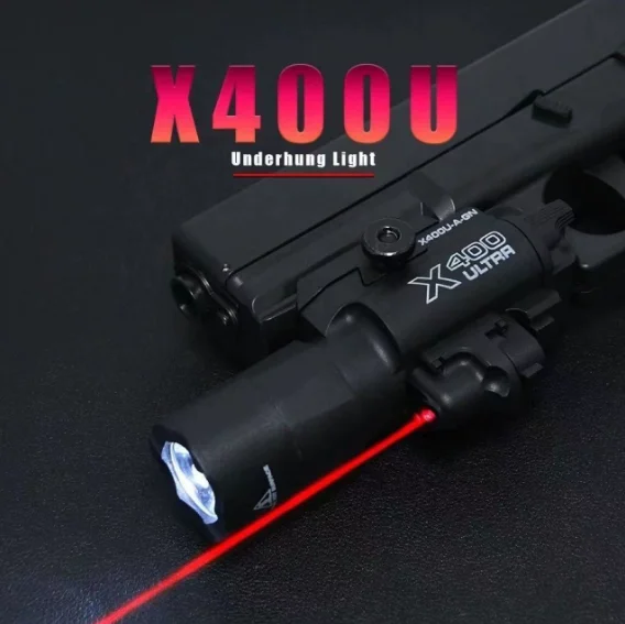 New style x400 and X300 LED Scout Light For Pistol Fit 20mm Rail Airsoft Hanging Hunting Flashlight With laser light