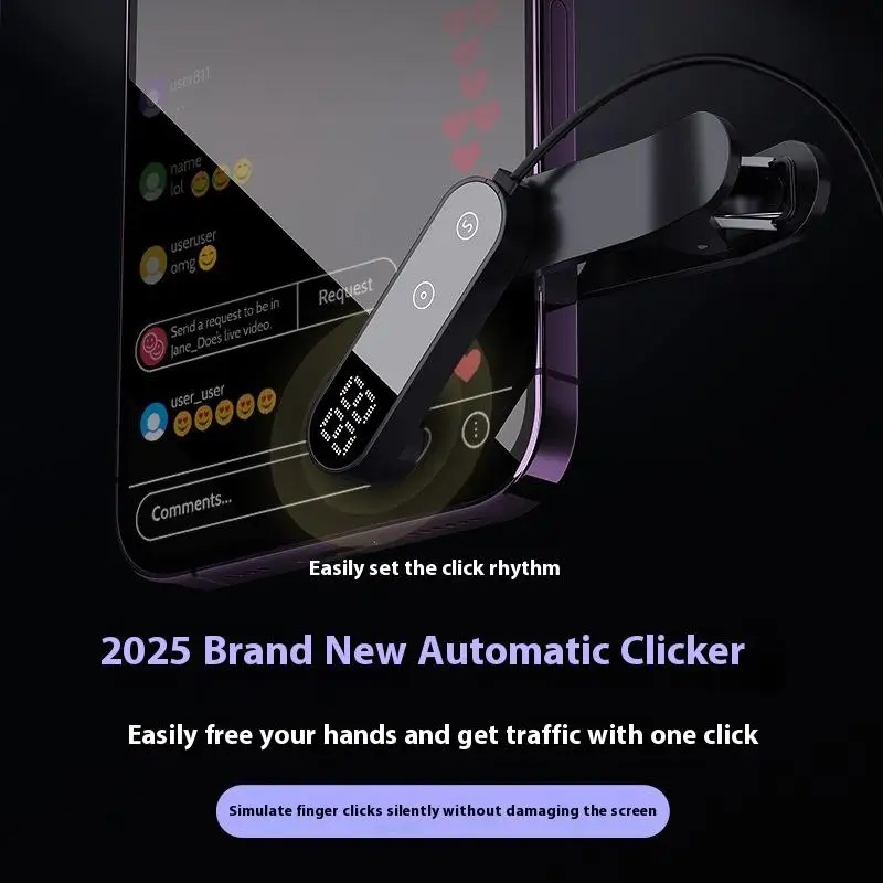 스크린 자동 클릭기, 틱톡 스마트폰 앱 비디오 라이브 스트리밍 화면 터치 삼각대 탭퍼 장치용 시뮬레이션 손가락 클릭
