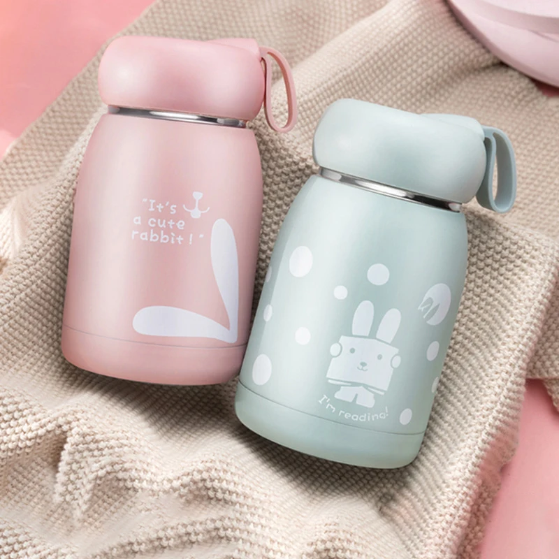 Cute Stainless Steel Thermos Bottle Portable Thermal Mug Home