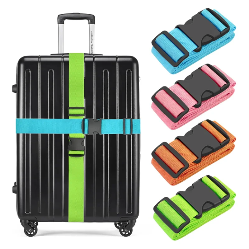 Luggage Strap Straight Shaped Luggage Straps for Suitcase Polyester Luggage Belt with Adjustable Release Buckle Travel Accessory