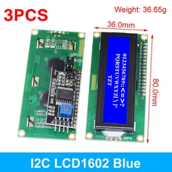 Enhanced 16x2 Character LCD Display Module with I2C Interface (3PCS I2C 1602 Blue)
