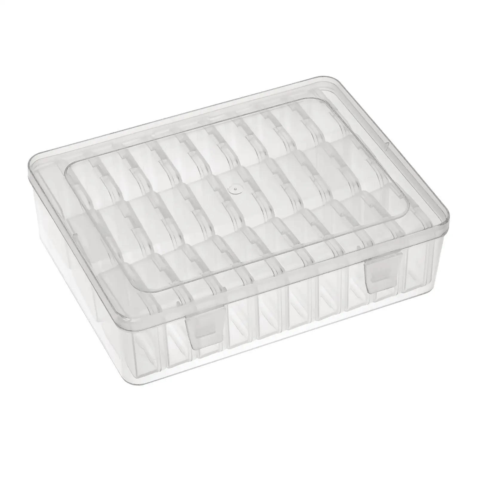 Clear Plastic Organizer Case 30 Small Boxes Empty for Beads Rings Ear Studs