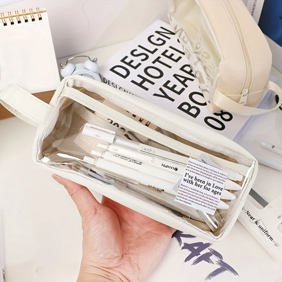 Produktbild von Chudian 5er Set Transparente Federmäppchen - Wasserdichte PVC Bleistiftbeutel Mit Reißverschluss