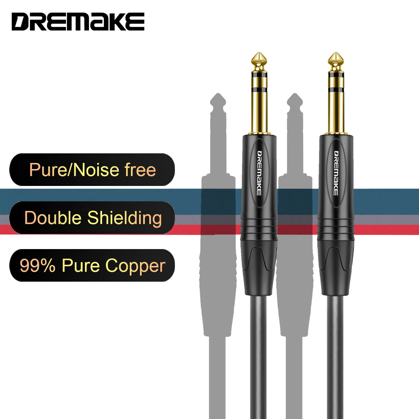 DREMAKE635mmBalancedAudioCableJackMaleToMaleStereoCablesfor
