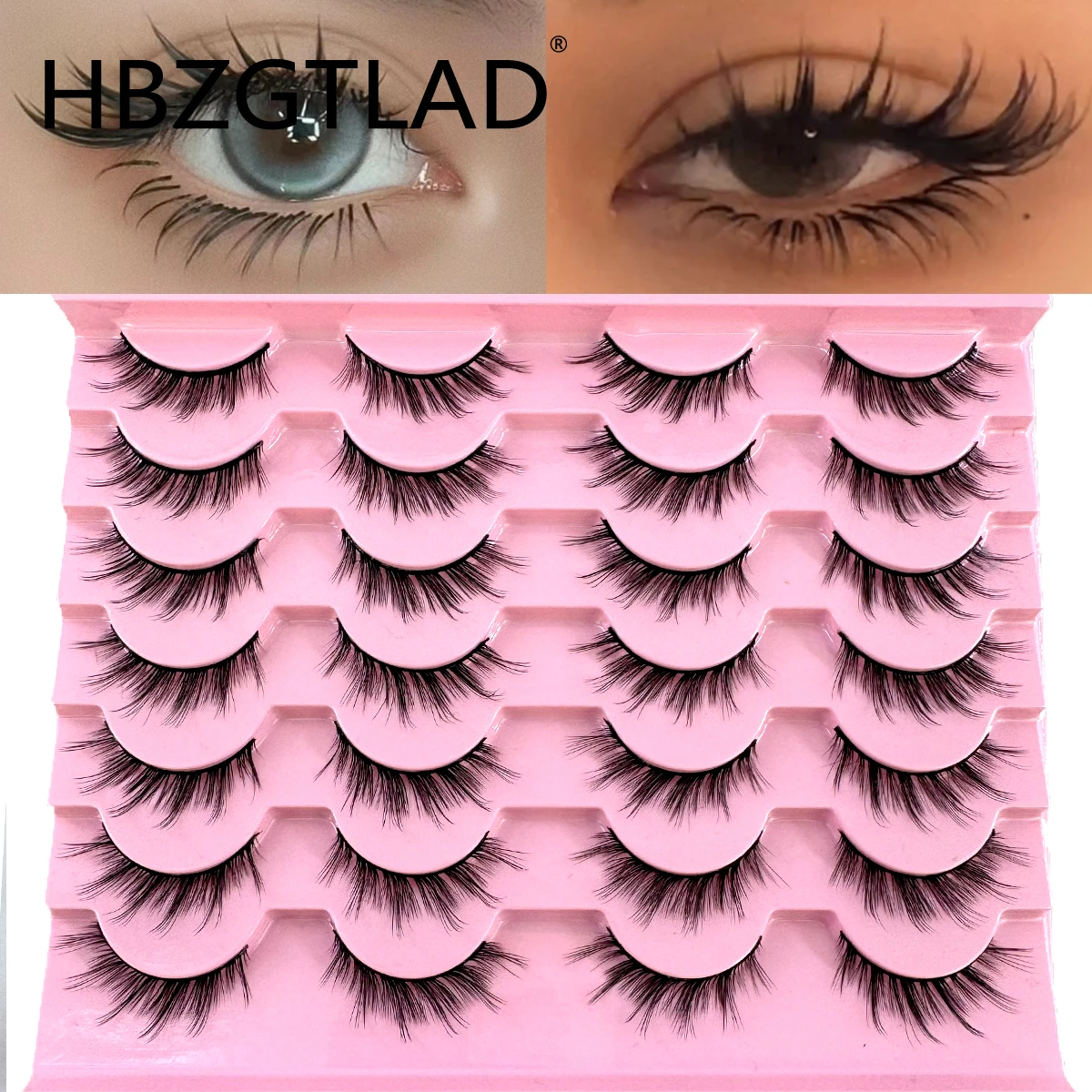 

New Oblique fly Cat Eye Lashes Mink Eyelashes 3D Curl Winged Natural Messy End Eye Elongated Thick False Eyelashes Soft Lashe