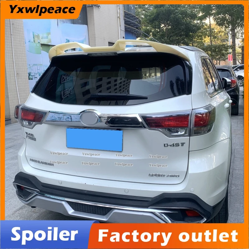 

For Toyota Highlander Trunk Lip Spoiler 2015-2021 High Quality ABS Material Primer Color Rear Roof Spoiler Body Kit Accessories