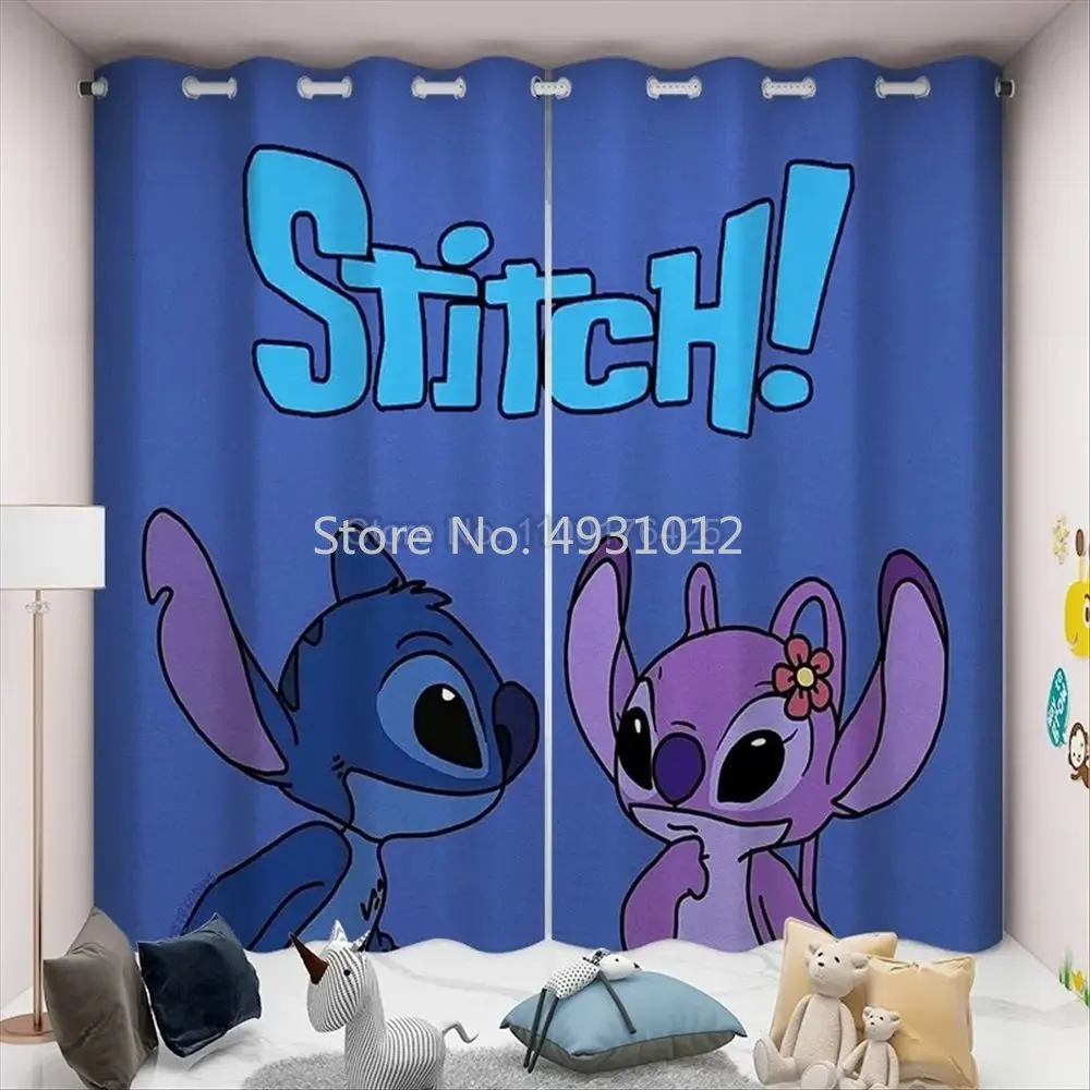 

Disney Lilo & Stitch Blackout Curtain Shading Baby Bedroom Living Room Cartoon Children Kids Girls Boys Gifts Window Drapes