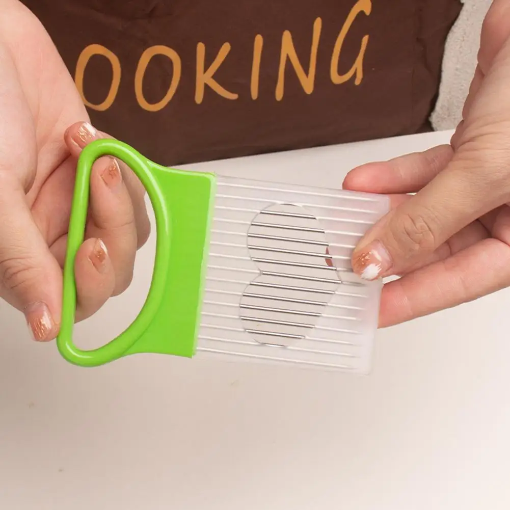 Vegetable Cutter Stainless Steel Fork Slicer Stainless Steel Onion Holder Slicer Cutter with Non-slip for Tomato for Potato