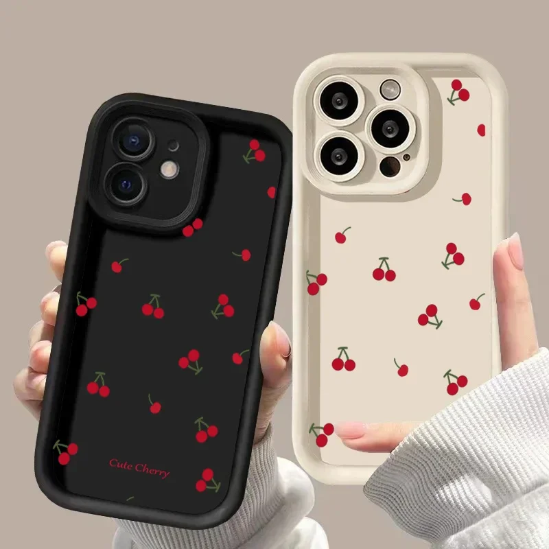 Retro Cherry Fruit Print Phone Case Cover