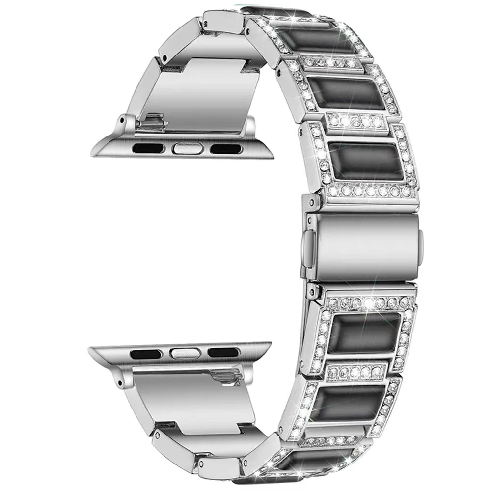 Metal resin strap For Apple watch 49mm 41mm 45mm 44mm 40mm 42mm Stainless Steel Wristband For iwatch Ultra 8 7 6 5 4 3 SE Band