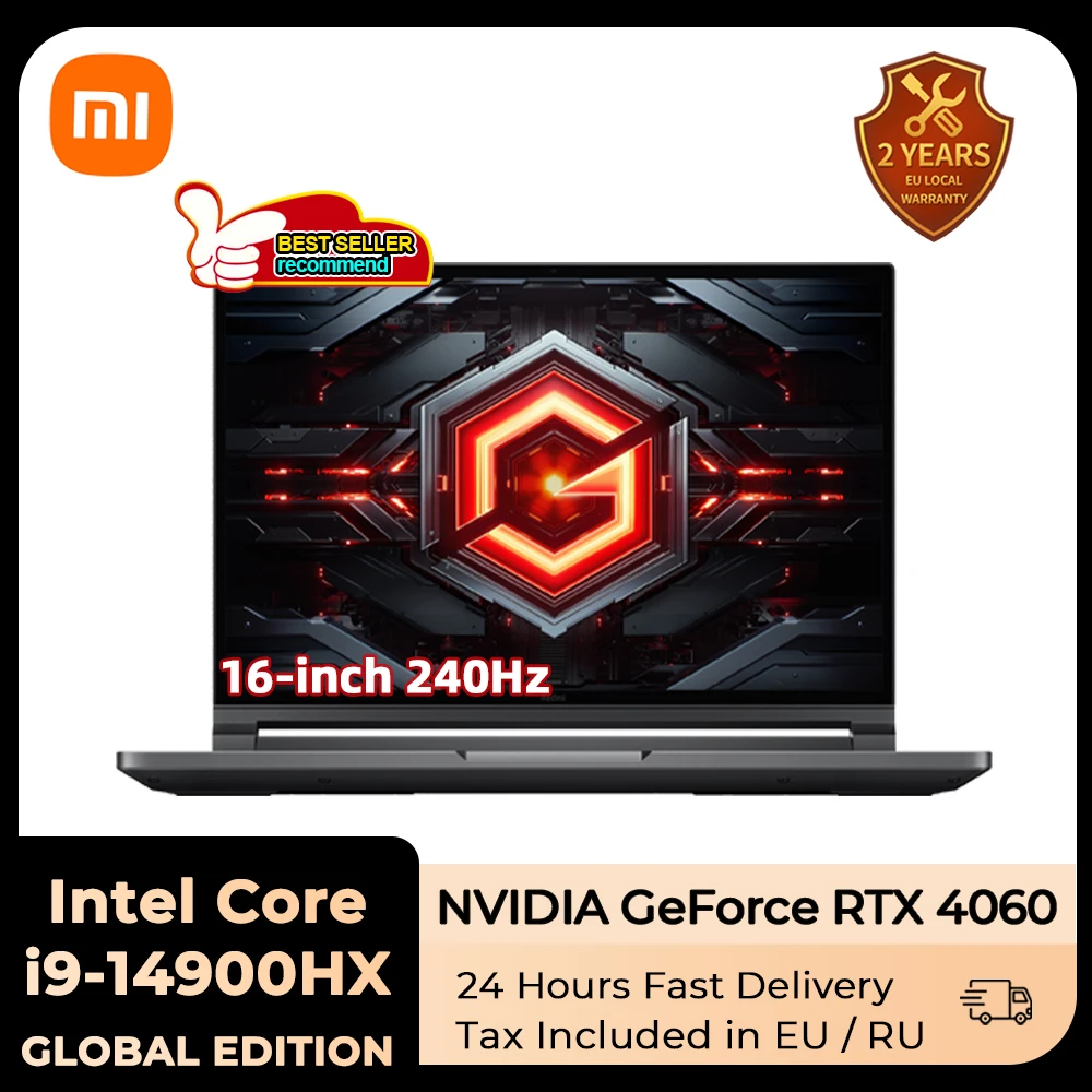 Xiaomi Redmi G Pro Gaming Laptop 2024 Core I9-14900Hx Nvidia Geforce Rtx 4060 Ram 16Gb/32Gb Ddr5 1Tb Ssd 16 Pollici 240Hz Schermo Pc