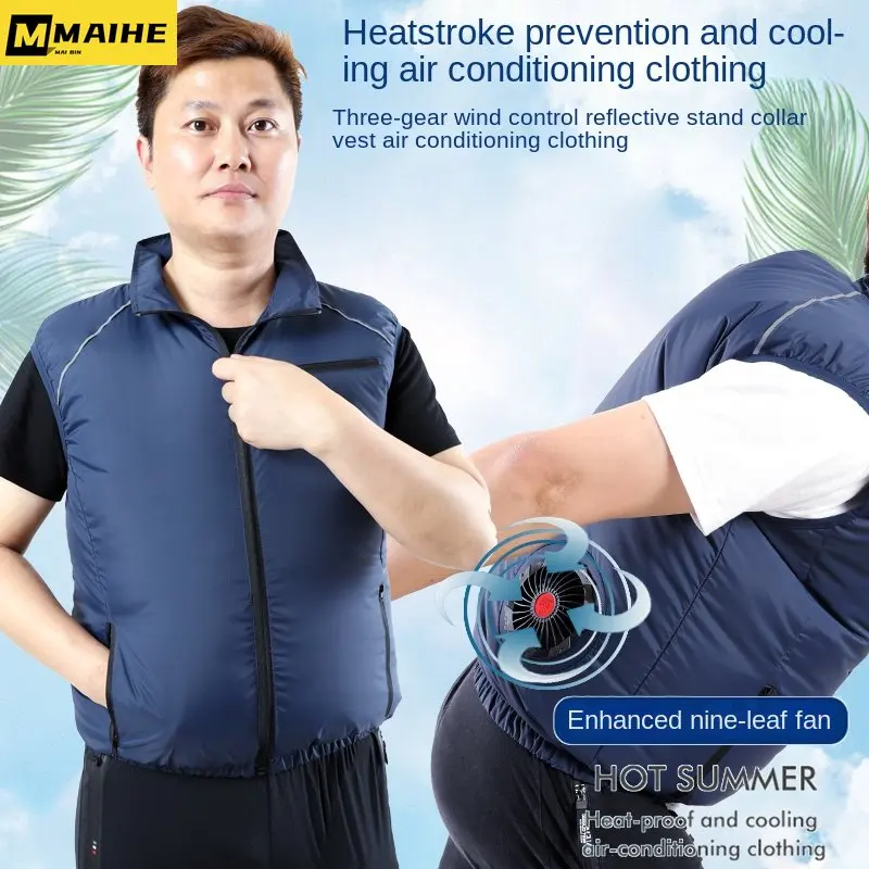 

Outdoor Summer fan vest Women's Men's Ice vest USB charging Air conditioning clothing Cooling vest Heat protection work fishing