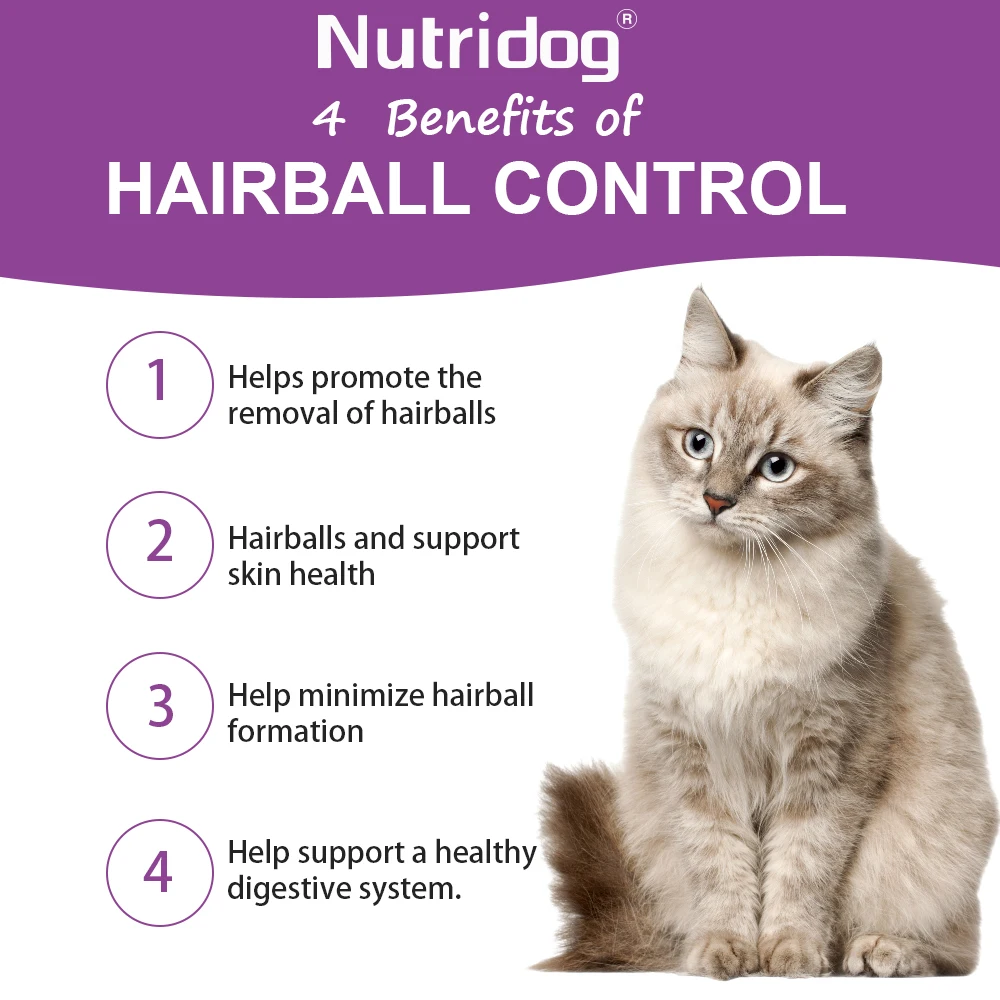 Hairball Treats for Cats With Omega 3&6, Psyllium Husk& Biotin For Hairball Control, Digestive Health & Skin Support 5