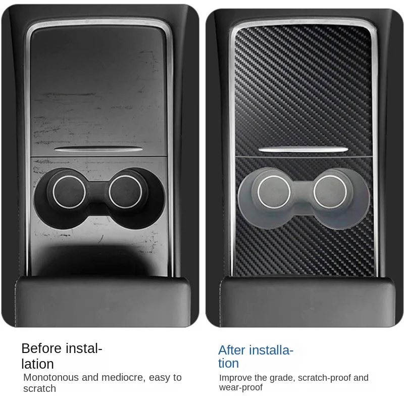 Ultra-Thin Real Carbon Fiber Center Console Cover - Sleek Design, Non-Interfering Functionality