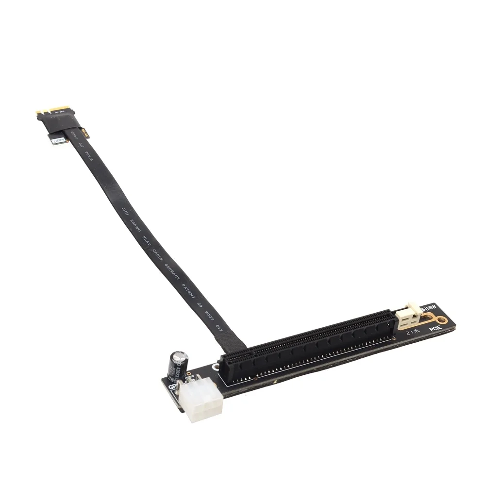 Network Card Riser Cabo Adaptador Cabo de Extensão Gráfica 6pin Alimentação M.2 Wifi para X16 Pci-e m2 ME Chave Ngff para Pci-e 3.0 16x - Imagem 2