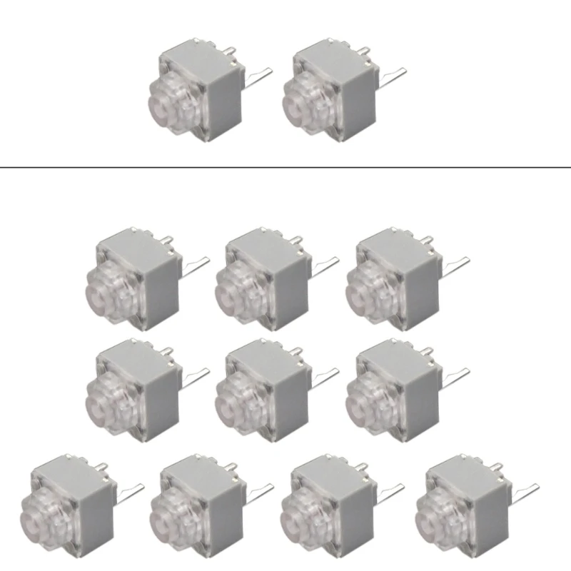 HUANO 저소음 마이크로 스위치, 마우스 단추 마이크로 스위치, 단추 마이크로 스위치, 천만 클릭, 2 핀, 6x6x7.2mm, 2PCs, 10PCs