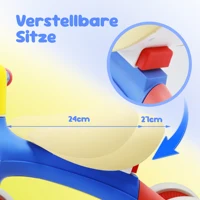 Vélo d'équilibre anti-basculement pour bébé de 12 à 36 mois, vélo pour tout-petits à 4 roues sans pédales avec siège réglable, roues silencieuses, jouet à roulettes pour intérieur et extérieur pour garçons et filles 4