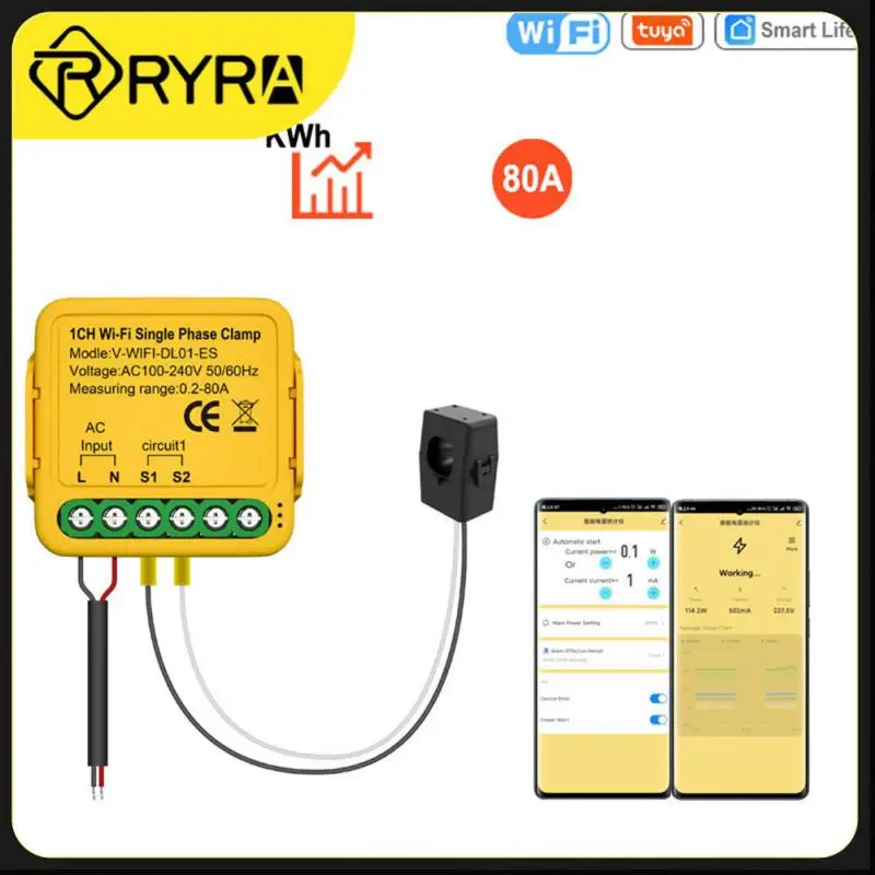 

Счетчик электроэнергии Tuya с Wi-Fi, 80 А, 110 В, 230 В