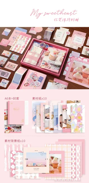 Scrapbooking Set Minimalist Gift Box Set Scrapbooking Supplies Mo Nuan  Series Notebook Craft Supplies Journaling Material - AliExpress