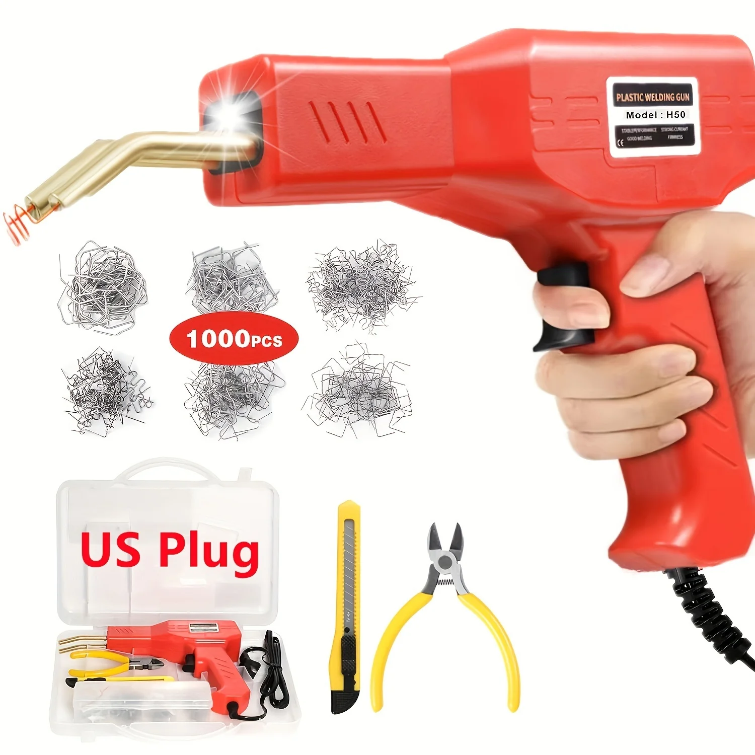 Upgraded Plastic Welder With 1000Pcs Staples: Fast Heating, Quick Operation, And Long-Lasting Performance-Ideal For Car