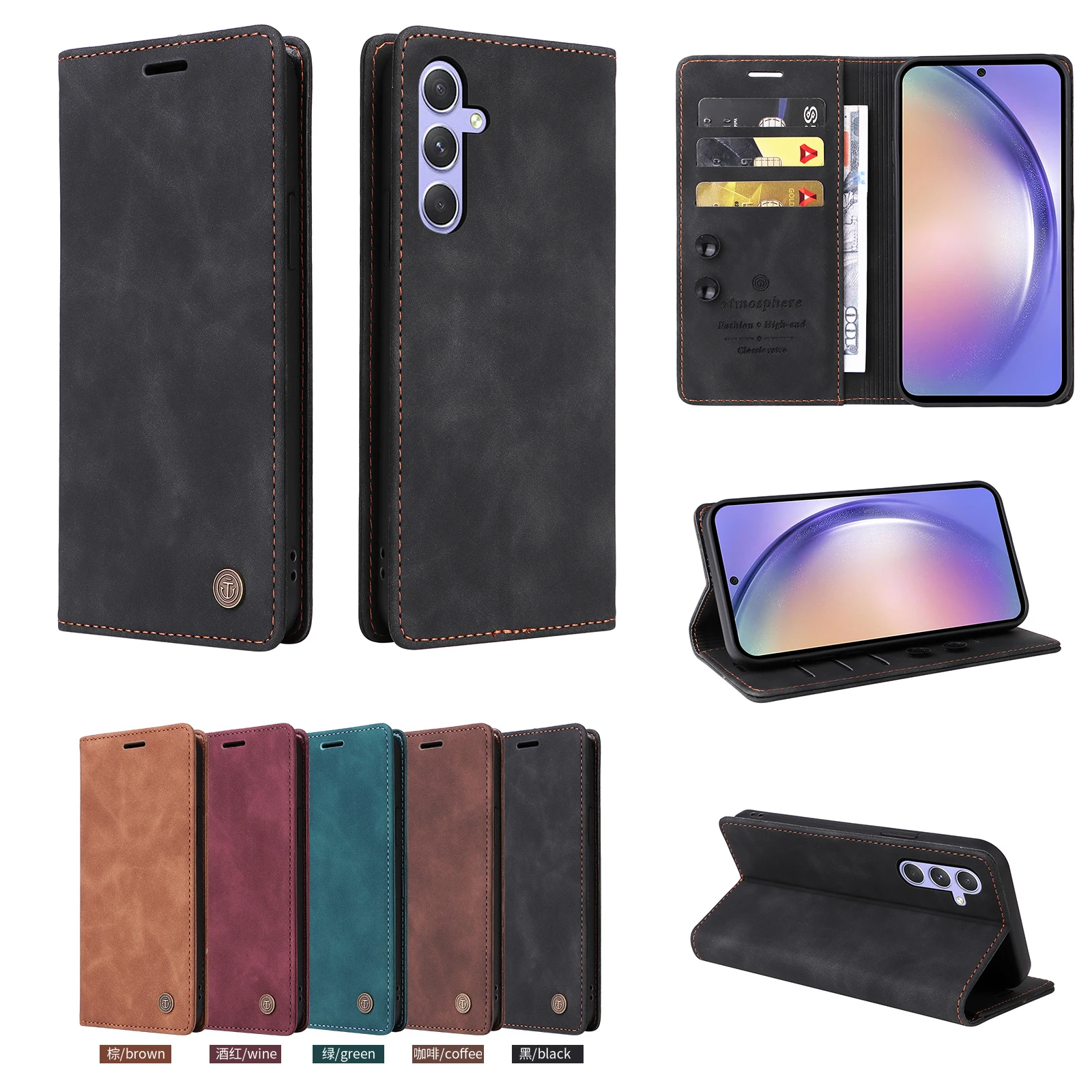 Ultrathin Leather Flip Case Business Wallet Phone Cover