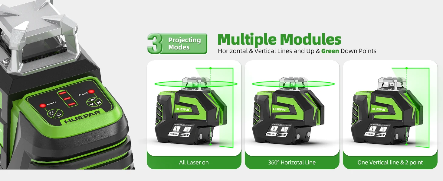 360°Laser Level Green Beam Self-Leveling Multi-Lines Laser Level Tool With Plumb