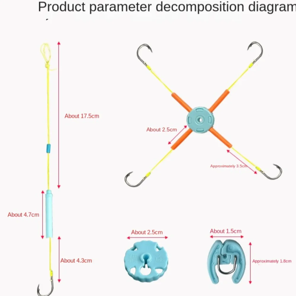 New Bighead Carp Hooks Carp Flipper Hooks Float Fishing Bighead Carp Five Claw Square Bait Bighead Carp Hooks