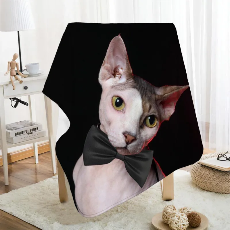 

Musife New Arrival Sphynx Cat Blankets Printing Soft Blanket Throw On Home/Sofa/Bedding Portable Adult Travel Cover Blanket