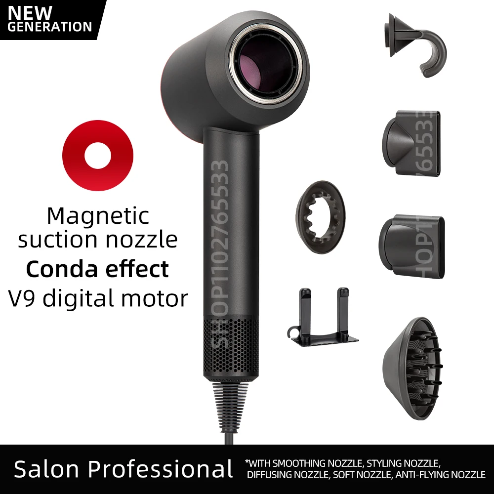 

Ионный фен для волос, 220 В, Высокая скорость, Профессиональная быстрая сушка, Низкий уровень шума, Отрицательный ионный фен, Электрический салонный фен