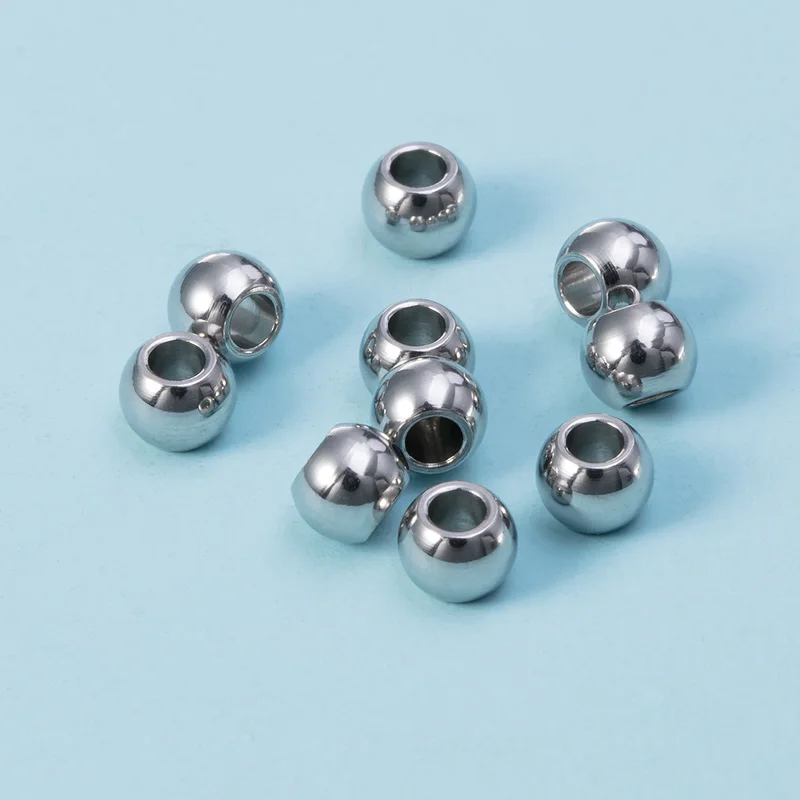 

10pcs 4mm Stainless Steel Beads for Jewelry Making Loose Spacer Charm Beads European Ball Hole 2mm DIY Bracelets Accessories
