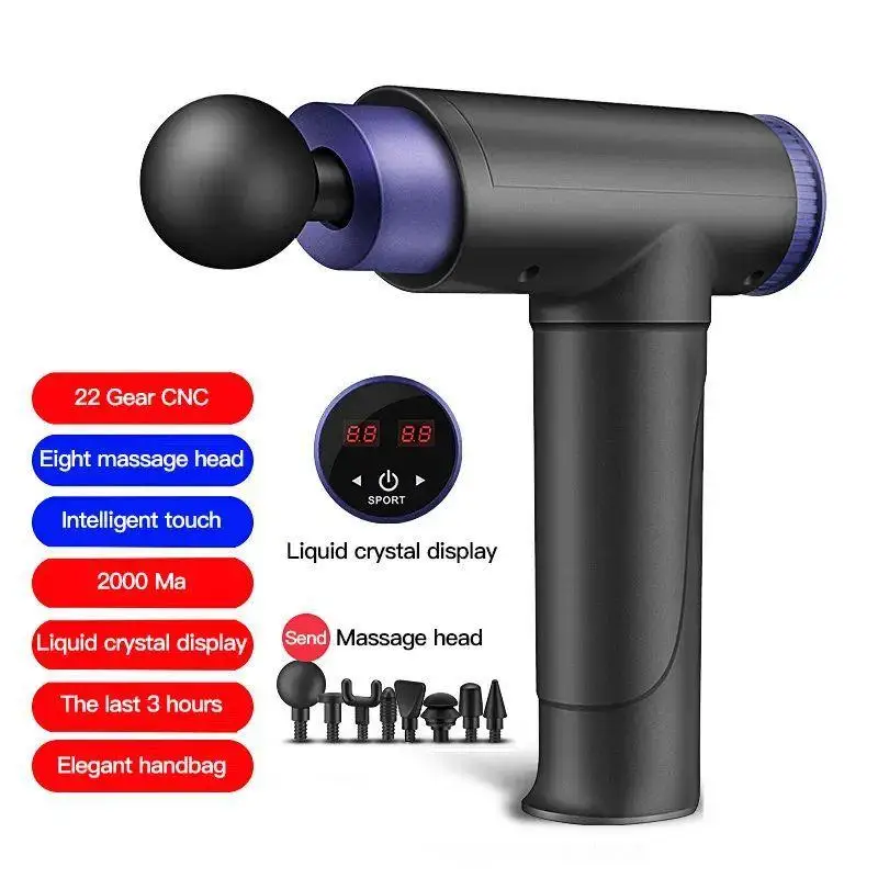 

8 Heads LCD Display Massage Gun Multi-functional Fascia Gun Vibration Massager Body Massage Neck Tissue Muscle Relax Fitness