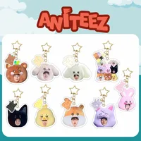Kpop ATEEZ Album Aniteez Character Keychain Keyring Hongjoong Seonghwa Yunho Yeosang San Mingi Bag Accessories 1