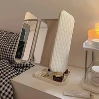 Tri-Fold LED Makeup Mirror with Stand & 3 Color Lighting, Screen Dimming and Women Gift 1