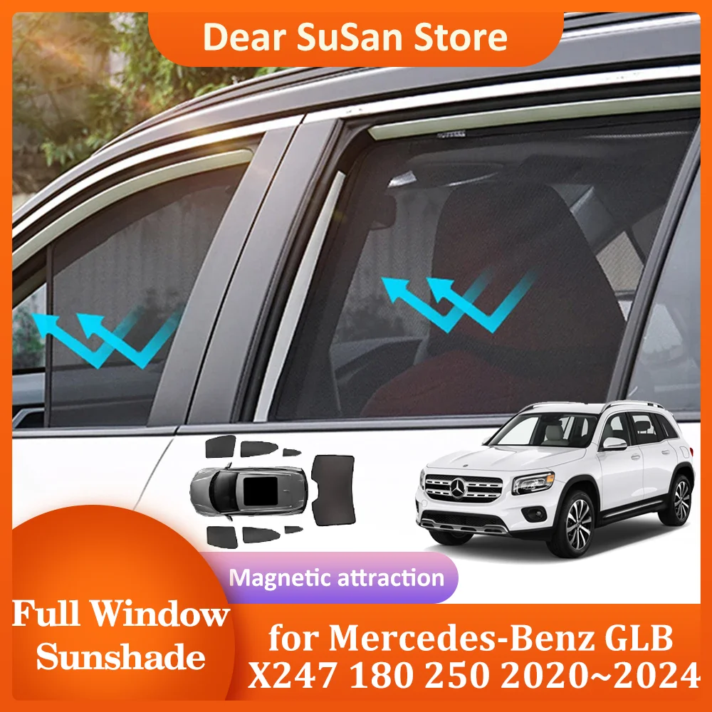 

Car Magnetic Sunshade for Mercedes-Benz GLB X247 180 250 200 2020~2024 Windshield Frame Curtain Window Skylight Cover Accessorie