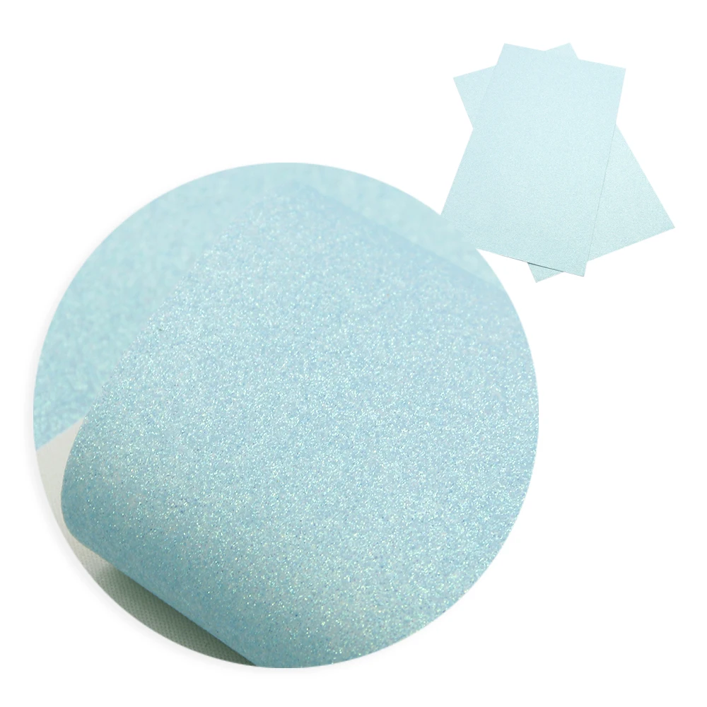 Leather Fabric Shimmer Fine Glitter Faux Leather Sheets Candy Solid Color Synthetic Leather Fabric Roll DIY Earrings Hair Bows Crafts