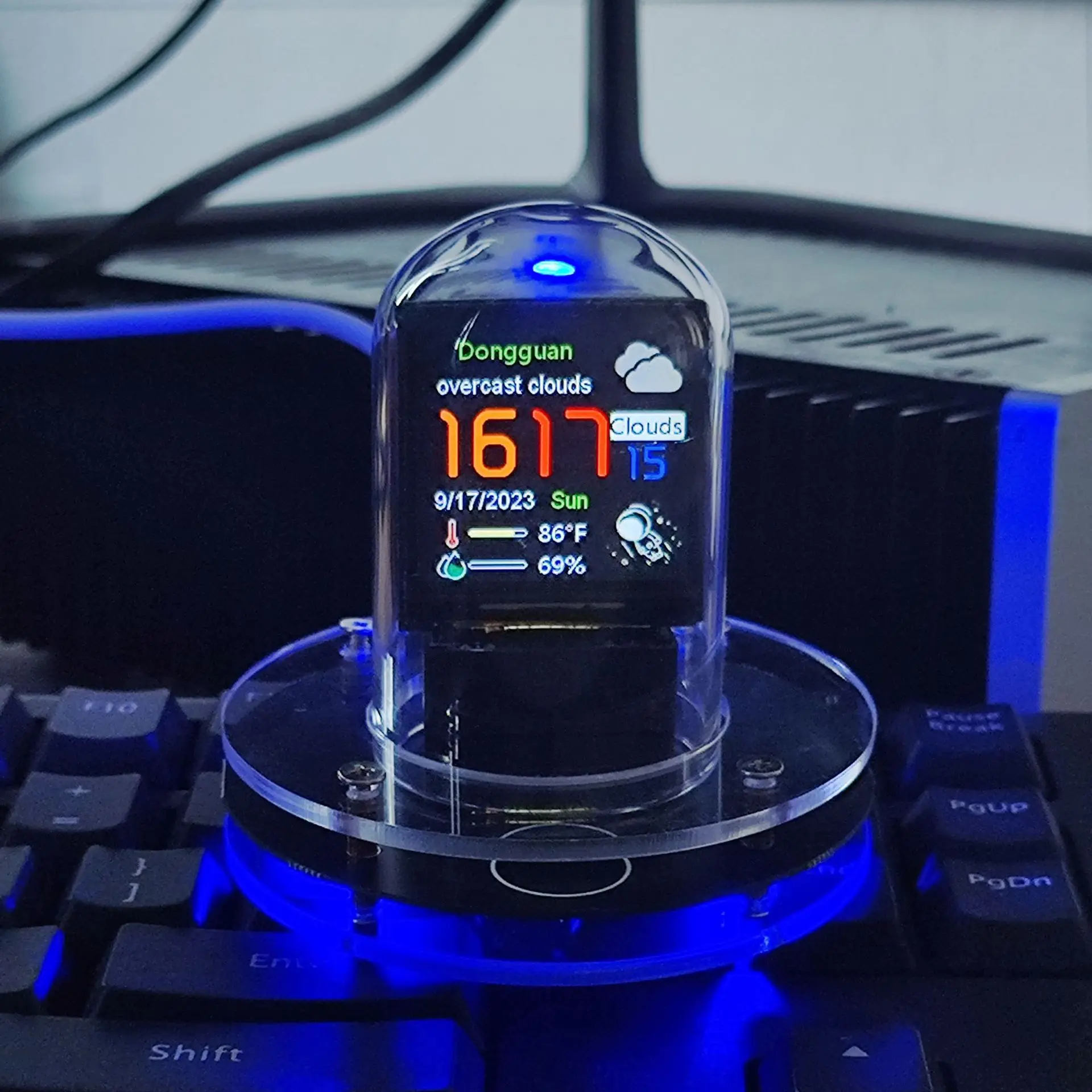 RGB Digital Tube Clock WiFi Connection Date Time Animation Changes Digital Album Multiple Modes Adjustable Screen