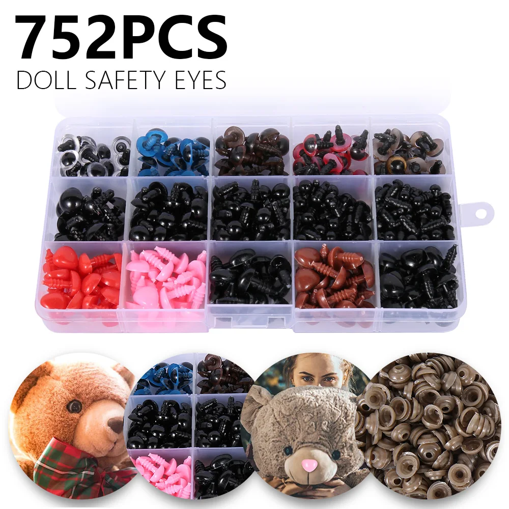 300 Stücke Schwarz Kunststoff Tier Hund Sicherheit Nasen Für Teddybären 