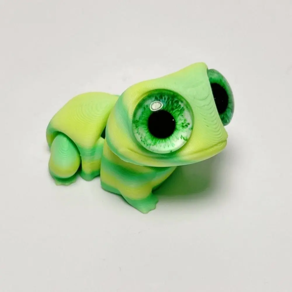 Cute Big Eyes 3D Printed Frogs Ornament Cartoon Realistic 3D Printed Frog Model Handicraft Figurine 3D Printed Frog Toy Kids