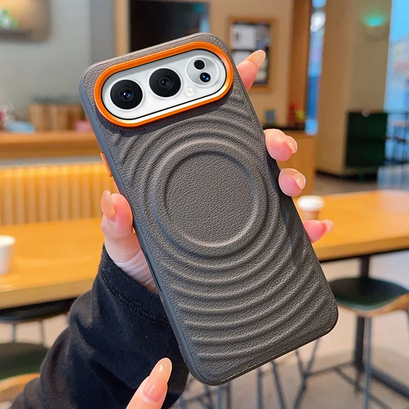 Water Ripple Red Magnetic Lens Ring Phone Case with Camera Protection