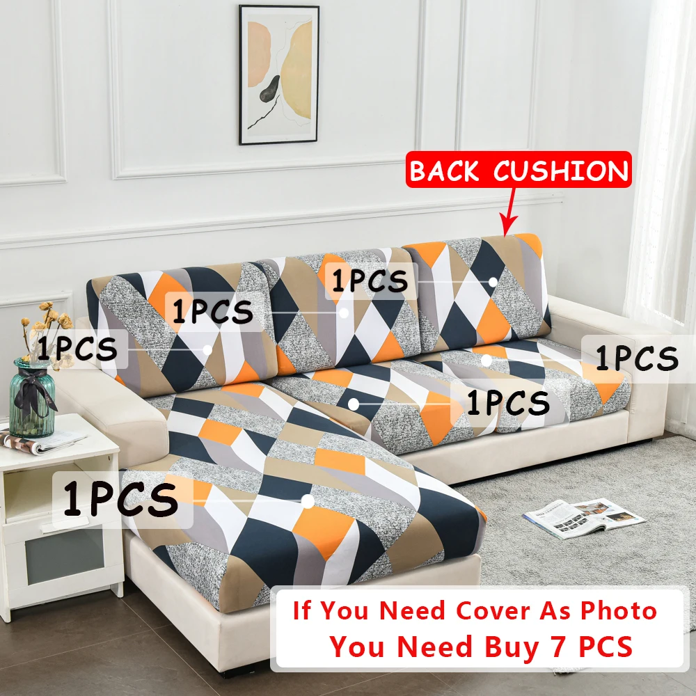 Printed Sofa Seat Cushion Cover Elastic Sofa Cover For Living Room Furniture Protector L-shaped Corner Armchair Couch Slipcover 2